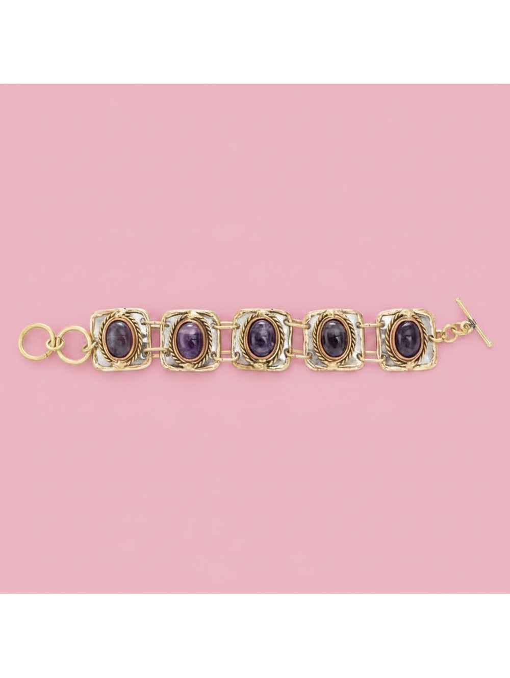 Janya Essential Stone Link Bracelet - Amethyst